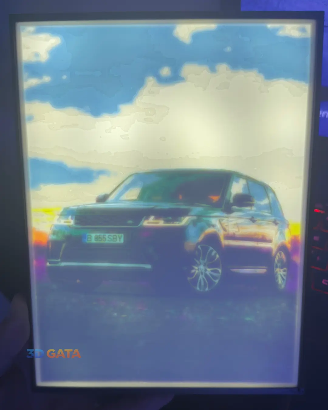 Detaliu lithophane lampă foto personalizată