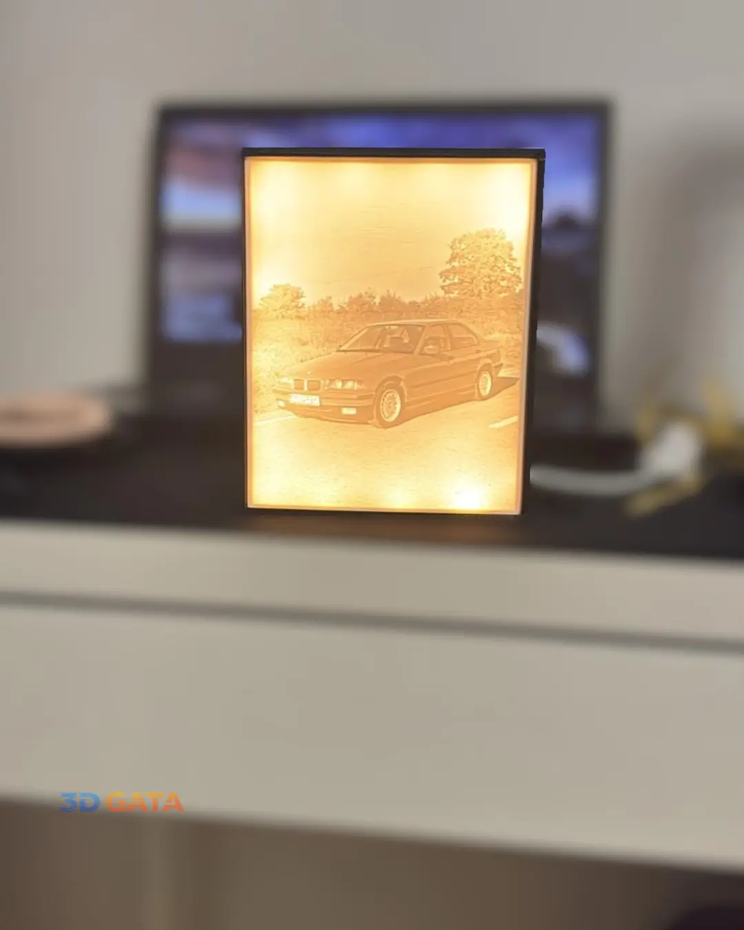 Lampă foto personalizată 3D vedere laterală