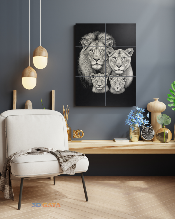 decor-perete-print-3d-birou Decor de perete print 3D alb negru pentru birou