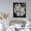 tablou-print-3d-dormitor-modern Decor perete alb negru print 3D pentru dormitor