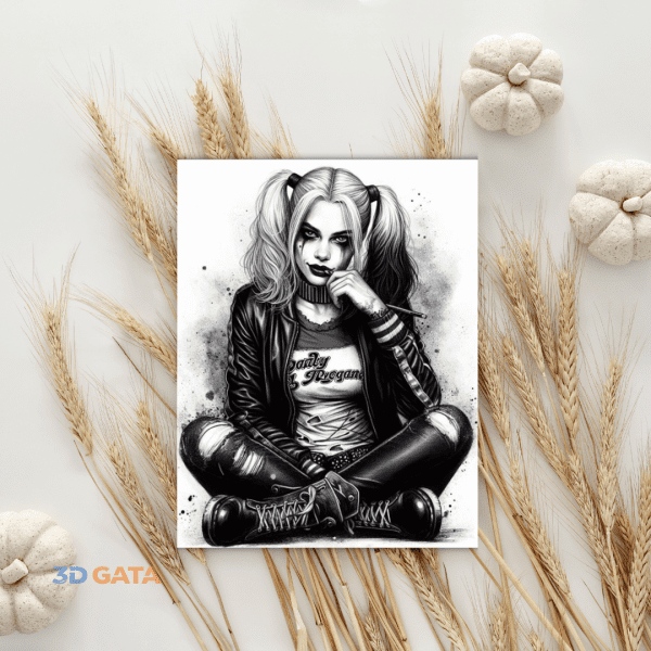 fotografie-3d-personalizata-harley-quinn Fotografie 3D personalizată stil litofanie cu personajul Harley Quinn
