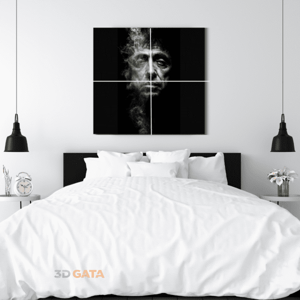 tablou-3d-modular-scarface-tony-montana Tablou 3D modular cu portret Tony Montana Scarface, decor dormitor.