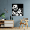 tablou-3d-personalizat-caricatura-cuplu-living Tablou 3D personalizat tip caricatură cuplu, decor modern living