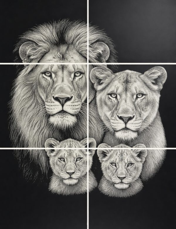 tablour 3d modular familie lei